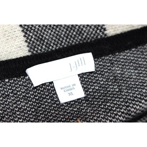 J Jill - Women's Buffalo Check Cotton Wool Blend Crewneck Pullover - XL - Picture 3 of 7